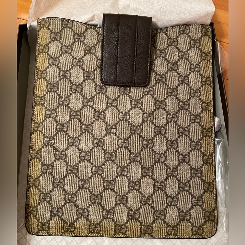 Brown Gucci iPad case